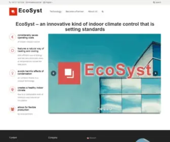 Ecosyst.de(EcoSyst Klimaelemente heizen und kühlen Räume mittels thermischer Strahlung) Screenshot