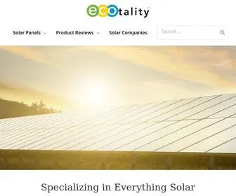 Ecotality.com(Specializing In Everything Solar) Screenshot