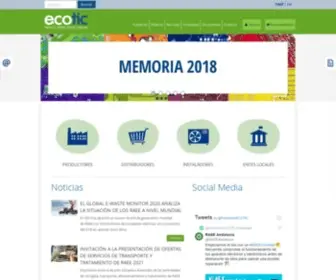 Ecotic.es(ECOTIC Gestión de Residuos de Aparatos Electricos y Electronicos (RAEE) y Sistema integrado de Gestión (SIG)) Screenshot
