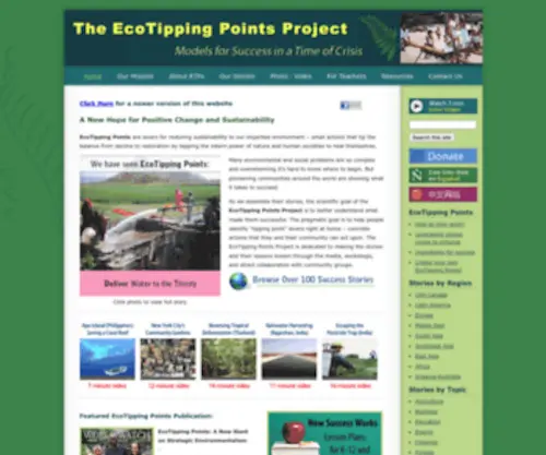 Ecotippingpoints.org(A New Hope for Positive Change and Sustainability) Screenshot