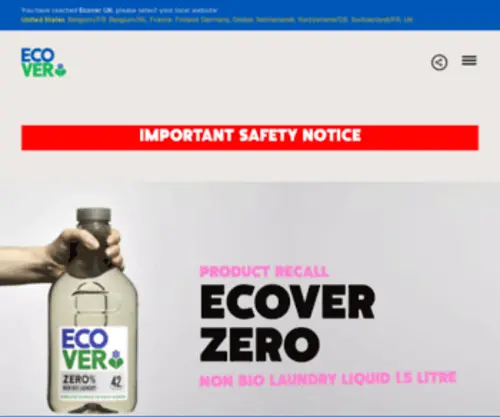 Ecoverukrecall.com(UK Ecover Zero Recall) Screenshot