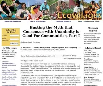 Ecovillagenews.org(Busting the Myth that Consensus) Screenshot