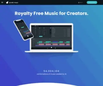 Ecrettmusic.com(Easy way to create royalty free music) Screenshot