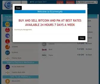 Ecurrency4U.net(Buy,Sell Bitcoin, PM,Ether and Cryptos instantly in Ghana) Screenshot