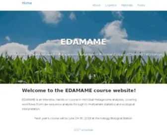 Edamamecourse.org(Explorations in Data Analyses for Metagenomic Advances in Microbial Ecology (EDAMAME)) Screenshot