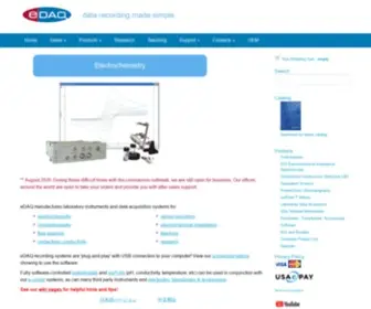 Edaq.com(EDAQ sensor recording systems for chemistry and chemical research and teaching applications) Screenshot