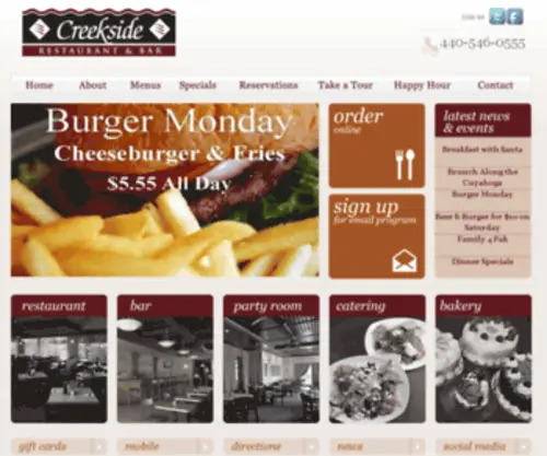 Eddiescreekside.com(Creekside Restaurant & Bar in Brecksville) Screenshot