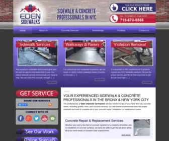 Edenconstructionny.com(NYC Sidewalk Repair) Screenshot