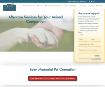 Edenmemorialpetcare.com(Dog Cat Horse Pet Cremation) Screenshot