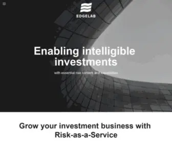 Edgelab.ch(Risk Analytics and Portfolio Construction capabilities) Screenshot