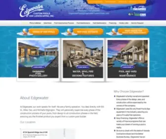 Edgewatercustompools.com(Edgewater Pools Las Vegas Custom Pools Spas Landscaping Water Features Island Grills Las Vegas Henderson Mesquite Nevada) Screenshot