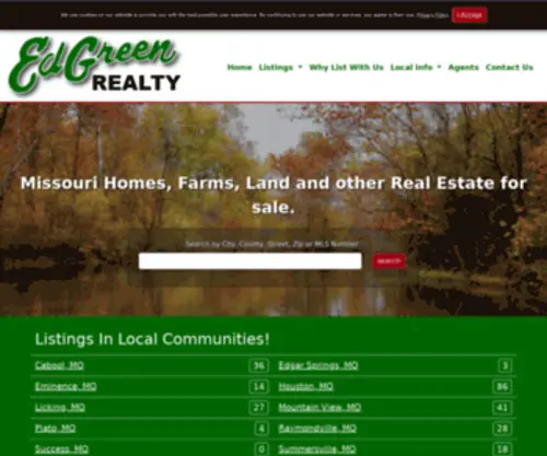 Edgreenrealty.com(Licking MO Homes and Real Estate For Sale) Screenshot