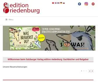 Editionriedenburg.at(Willkommen beim Verlag edition riedenburg in Salzburg) Screenshot