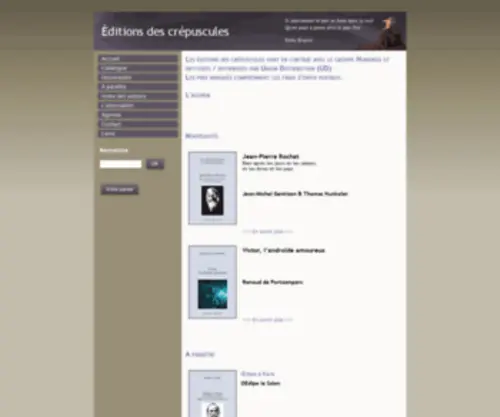 Editionsdescrepuscules.fr(Les Éditions des Crépuscules propose des ouvrages autour de la psychanalyse et de ses alentours) Screenshot