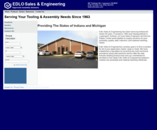 Edlosales.com(Edlo Sales & Engineering) Screenshot
