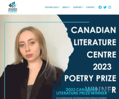 Edmontonpoetryfestival.com(About The Edmonton Poetry Festival) Screenshot