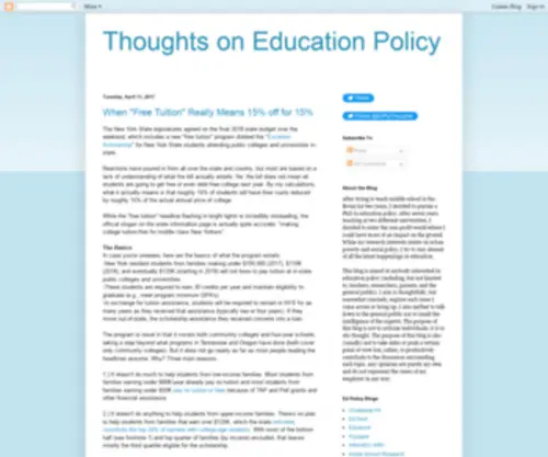 Edpolicythoughts.com(Thoughts on Education Policy) Screenshot