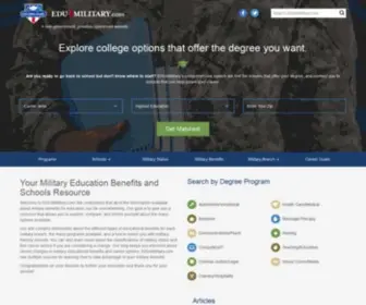 Edu4Military.com(Find Military Friendly Schools for Your College Degree) Screenshot