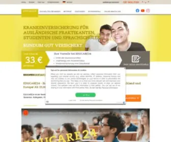 Educare24.de(Krankenversicherung für ausländische Sprachschüler) Screenshot