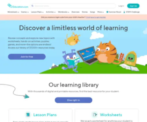 Education.com(#1 Educational Site for Pre) Screenshot