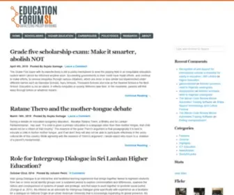 Educationforum.lk(Catalyzing Policy Reforms) Screenshot