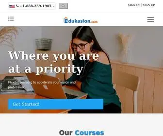 Edukasion.com(Get professional certification training online and upgrade your capabilities) Screenshot