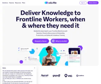 Edume.com(EduMe is the training platform of choice for the frontline) Screenshot