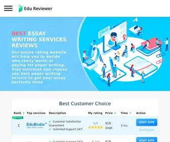 Edureviewer.com(Best Essay Writing Services Reviews 2019) Screenshot