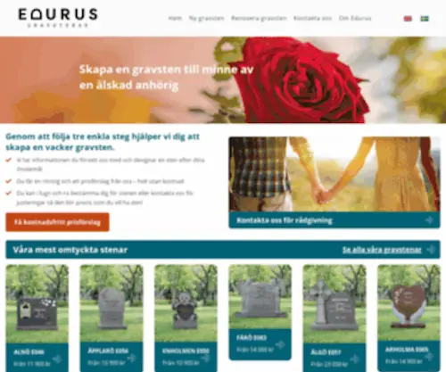 Edurus.com(Edurus Gravstenar) Screenshot