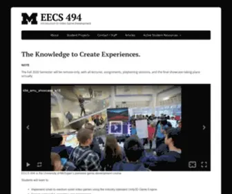 EECS494.com(Introduction to Game Development (University of Michigan)) Screenshot
