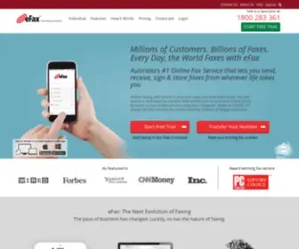 Efax.com.au(Online faxen met eFax) Screenshot