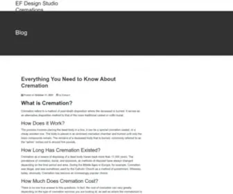 Efdesignstudio.com(EF Design Studio Cremations) Screenshot