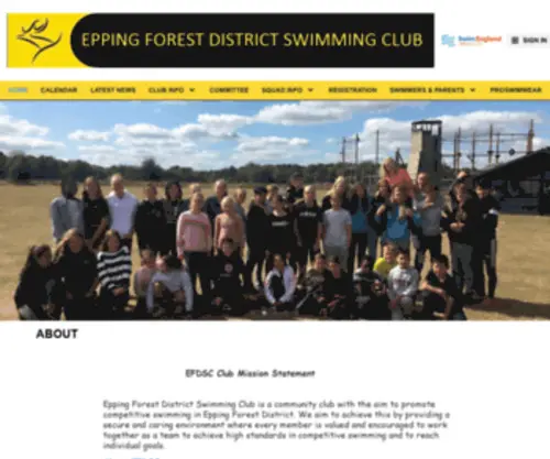 EFDSC.com(Epping Forest District Swim Club) Screenshot