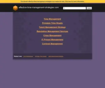 Effective-Time-Management-Strategies.com(Take Control with Time Management) Screenshot