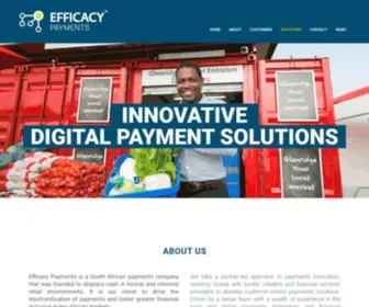 Efficacypayments.com(Displacing cash with card payment environments) Screenshot