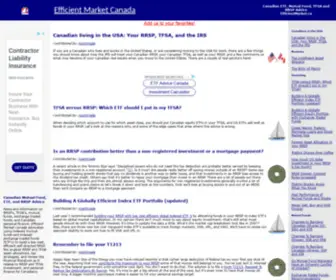 Efficientmarket.ca(Canadian ETF) Screenshot