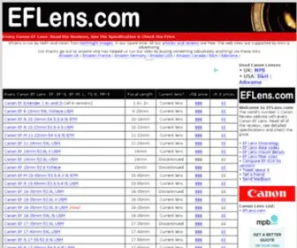 Eflens.com(Canon EF Lens and RF lens review) Screenshot