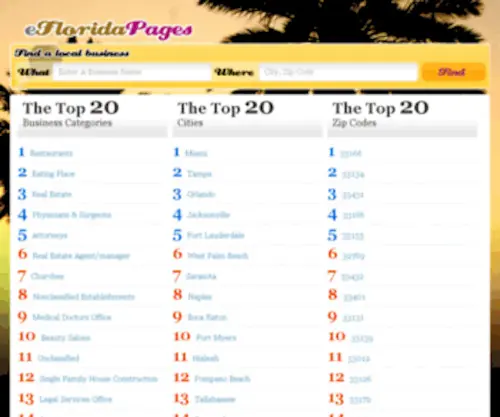 Efloridapages.com(Florida Yellow Pages) Screenshot