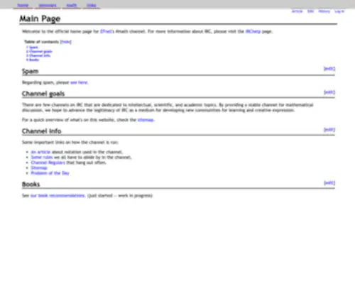 Efnet-Math.org(Main Page) Screenshot