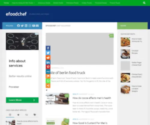 Efoodchef.com(All about foods and recipes) Screenshot