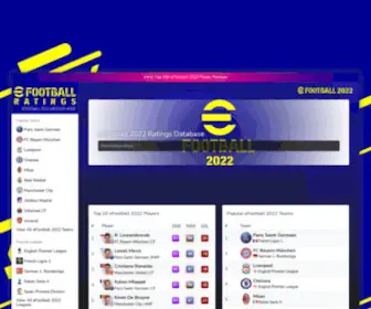 Efootballratings.com(EFootball 2023 Ratings) Screenshot