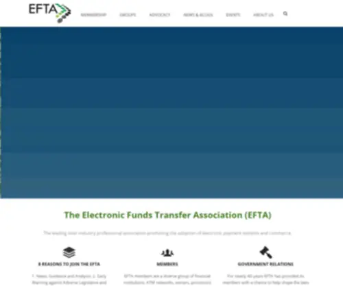 Efta.org(Electronic Funds Transfer Association) Screenshot