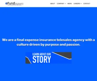 Efundinsurance.com(Final Expense Telesales Insurance Agency Marketing Services) Screenshot