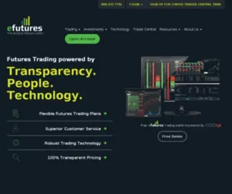 Efutures.com(Efutures Transition FAQ) Screenshot