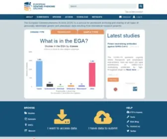 Ega-Archive.org(The european genome) Screenshot