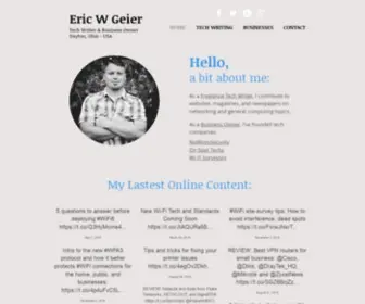 Egeier.com(Freelance Tech Writer Eric Geier & IT Business Owner) Screenshot