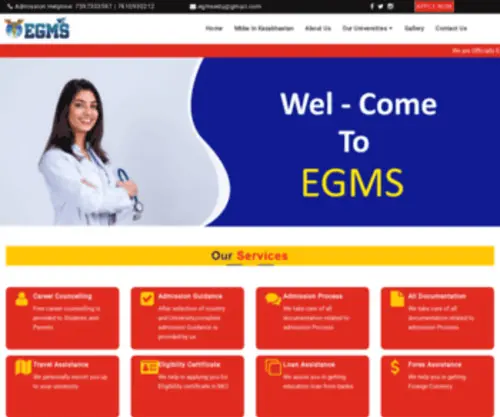 Egmsedutech.com(EGMS EDUTECH MBBS Consultancy) Screenshot
