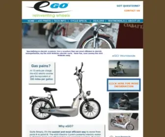 Egovehicles.com(Electric Scooters eGO Vehicles) Screenshot