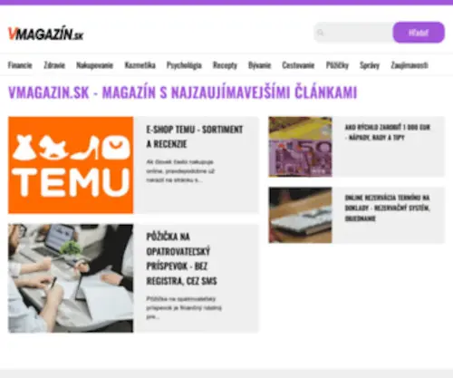 Egresmagazin.sk(Internetový magazín s najzaujímavejšími článkami) Screenshot