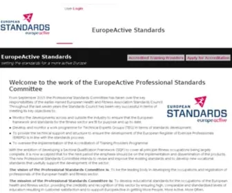 Ehfa-Standards.eu(The work of the EuropeActive Professional Standards Committee) Screenshot